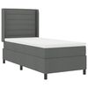 vidaXL Lit &agrave; ressorts avec matelas Gris fonc&eacute; 90 x 190 cm tissu