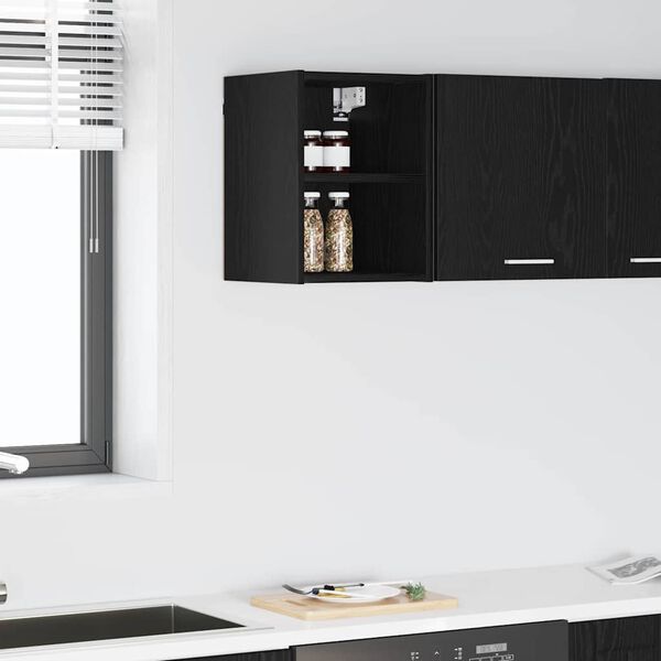 vidaXL Armoire suspendue avec stockage Ch&ecirc;ne noir 30 x 29,5 x 40 cm