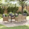vidaXL Ensemble de salle &agrave; manger pour jardin 5 pcs Beige polyrotin