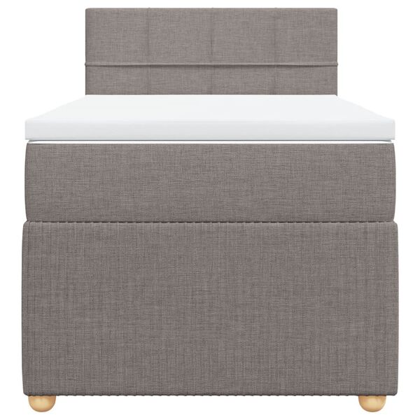 vidaXL Sommier &agrave; lattes de lit avec matelas Taupe 90x190 cm Tissu