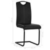vidaXL Chaises &agrave; manger cantilever lot de 4 noir similicuir