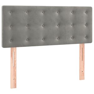 vidaXL T&ecirc;te de lit Gris clair 90x5x78/88 cm Velours