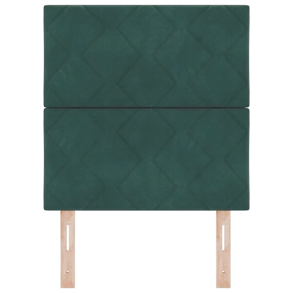 vidaXL T&ecirc;te de lit avec t&ecirc;te de lit Vert fonc&eacute; 80 cm Velours