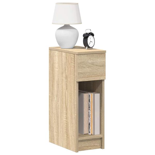 vidaXL Table de chevet avec tiroir ch&ecirc;ne sonoma 20x36x60 cm