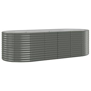 vidaXL Lit sur&eacute;lev&eacute; de jardin Acier galvanis&eacute; 249x100x68cm gris