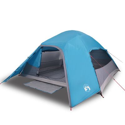 vidaXL Tente de camping à dôme 4 personnes bleu imperméable