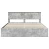 vidaXL Cadre de lit Gris b&eacute;ton 200 x 200 cm Bois Ing&eacute;nierie
