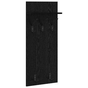 vidaXL Porte-manteau mural Montage mural Ch&ecirc;ne noir 40 x 10 x 90 cm