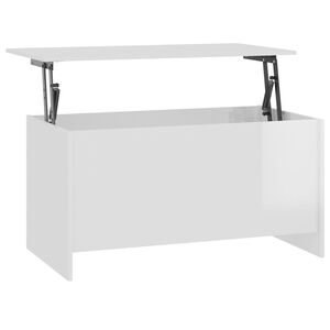 vidaXL Table basse blanc brillant 102x55,5x52,5 cm bois d'ing&eacute;nierie