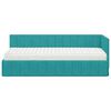 vidaXL Cadre de lit d'angle avec matelas 2 pcs Turquoise Velours