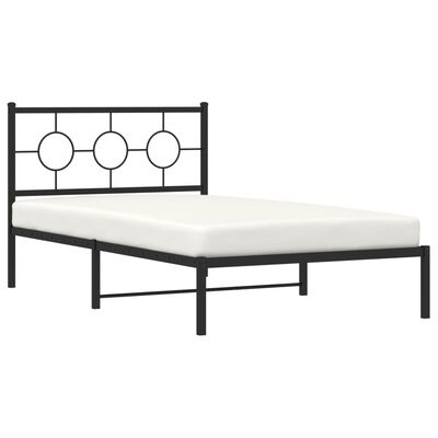 vidaXL Cadre de lit métal sans matelas avec tête de lit noir 107x203cm