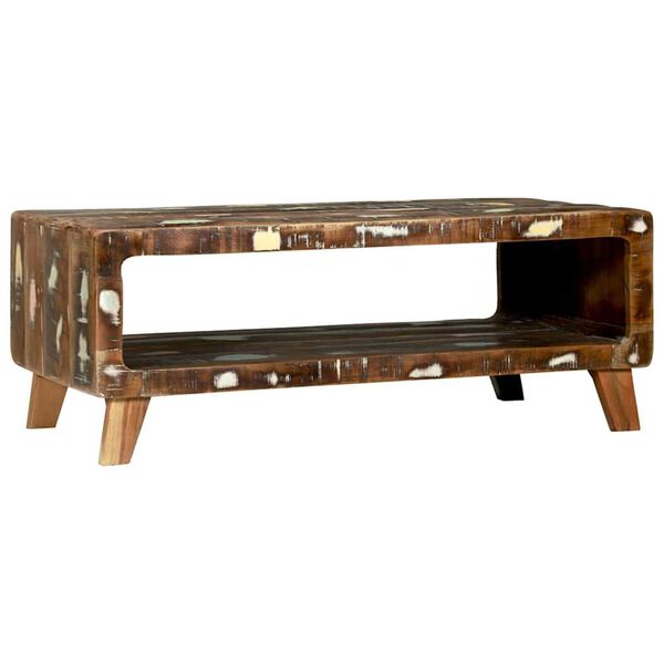 vidaXL Table basse Multicolore 90 x 50 x 35 cm Bois Recycl&eacute; Solide