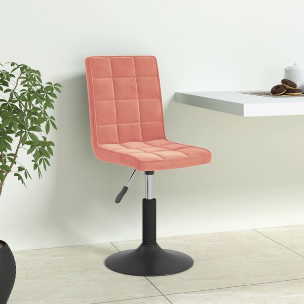 vidaXL Chaises pivotantes &agrave; manger lot de 4 rose velours