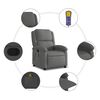 vidaXL Fauteuil de massage inclinable gris cuir véritable