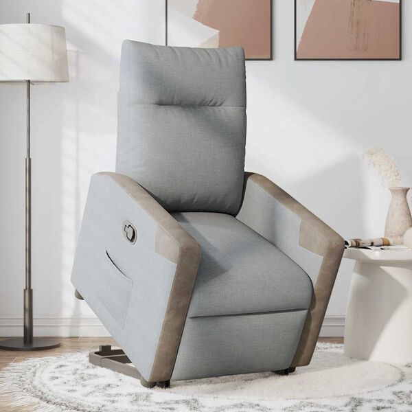 vidaXL Fauteuil inclinable Gris clair Tissu