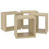 vidaXL &Eacute;tag&egrave;res cube murales 4 pcs Ch&ecirc;ne sonoma 22x15x22 cm