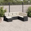 vidaXL Salon de jardin 7 pcs avec coussins noir r&eacute;sine tress&eacute;e