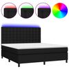 vidaXL Sommier &agrave; lattes de lit et matelas et LED Noir 160x200 cm Tissu