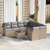 vidaXL Ensemble de Canap&eacute;s avec coussin 9 pcs Beige et gris polyrotin