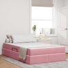 vidaXL Lit avec rangement et matelas Rose 120 x 190 cm Velours