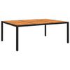 vidaXL Table de jardin 200x150x75 cm Acacia et r&eacute;sine tress&eacute;e Noir