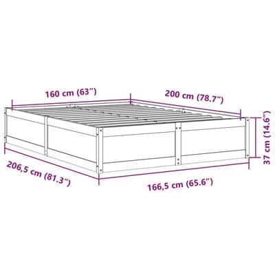 vidaXL Cadre de lit sans matelas 160x200 cm bois massif de pin