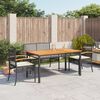 vidaXL Ensemble &agrave; manger de jardin 4 pcs avec coussins noir