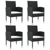 vidaXL Ensemble &agrave; manger de jardin 5 pcs noir r&eacute;sine tress&eacute;e et acier