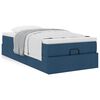 vidaXL Cadre de lit ottoman avec matelas bleu 90x200 cm tissu