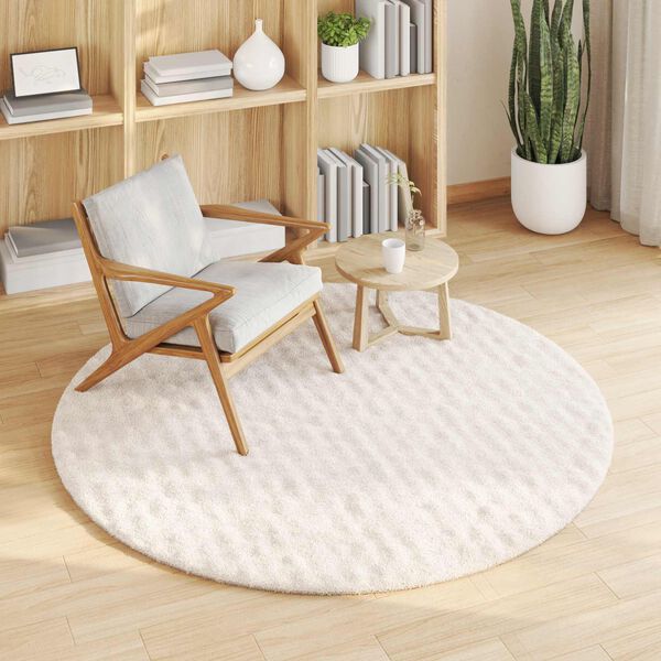 vidaXL Tapis de surface Rond Cr&egrave;me &Oslash; 160 CM