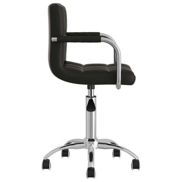 vidaXL Chaise pivotante de salle &agrave; manger Noir Similicuir