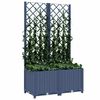 vidaXL Jardini&egrave;re de jardin avec treillis Bleu Gris 80x40x136 cm PP