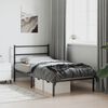 vidaXL Cadre de lit m&eacute;tal sans matelas avec t&ecirc;te de lit noir 100x190cm