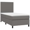 vidaXL Sommier &agrave; lattes de lit avec matelas et LED Gris 80x200 cm