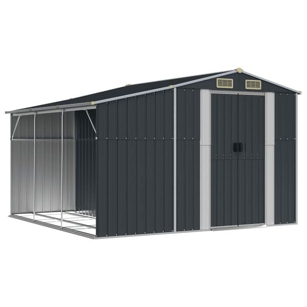 vidaXL Abri de jardin anthracite 277x279x179 cm acier galvanis&eacute;
