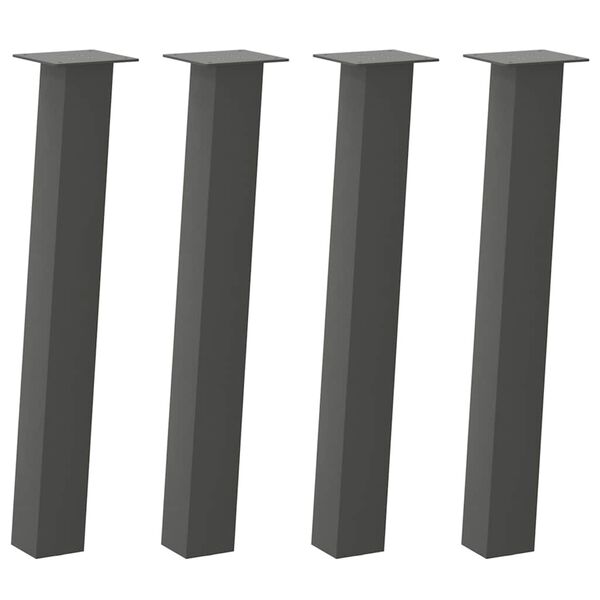 vidaXL Pieds de table console 4 pi&egrave;ces Anthracite 72 cm Acier