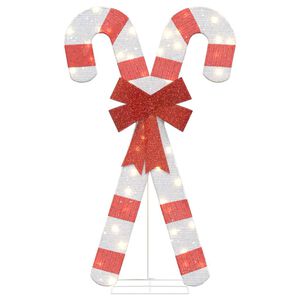 vidaXL D&eacute;coration de No&euml;l en forme de canne &agrave; sucre 50 LED blanc chaud