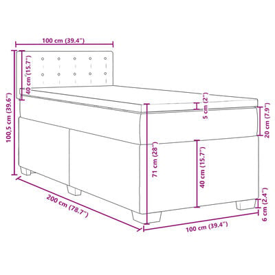 vidaXL Sommier à lattes de lit avec matelas Vert foncé 100x200 cm