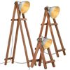 vidaXL Lampadaires 3 pcs Argent&eacute; E27 Bois de manguier massif