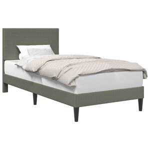 vidaXL Cadre de lit Gris clair 90 x 190 cm Tissu en velours c&ocirc;tel&eacute;