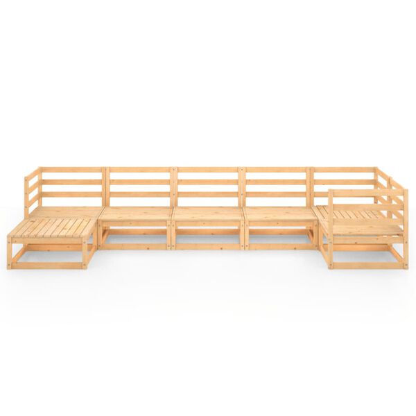 vidaXL Salon de jardin 7 pcs bois de pin massif