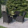 vidaXL Ensemble &agrave; manger de jardin 5 pcs Gris fonc&eacute;
