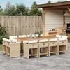 vidaXL Ensemble &agrave; manger de jardin et coussins 13 pcs beige