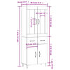 vidaXL Buffet haut Gris b&eacute;ton 69,5x34x180 cm Bois d'ing&eacute;nierie