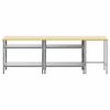 vidaXL Ensemble d'&eacute;tabli 3 pcs Beige et gris Acier enduit de poudre