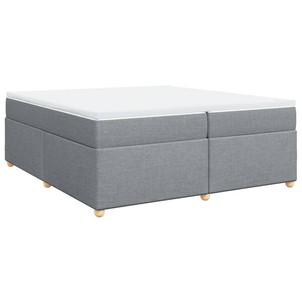vidaXL Sommier &agrave; lattes de lit avec matelas Gris clair 200x200cm Tissu