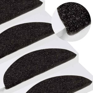 vidaXL Tapis d'escalier autocollants 15 pcs 56x17x3 cm Anthracite
