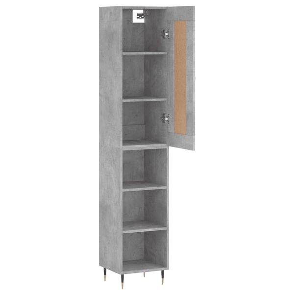 vidaXL Buffet haut Gris b&eacute;ton 34,5x34x180 cm Bois d'ing&eacute;nierie