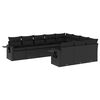 vidaXL Salon de jardin 10 pcs avec coussins noir r&eacute;sine tress&eacute;e