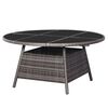 vidaXL Ensemble &agrave; manger de jardin 9pcs R&eacute;sine tress&eacute;e Anthracite gris
